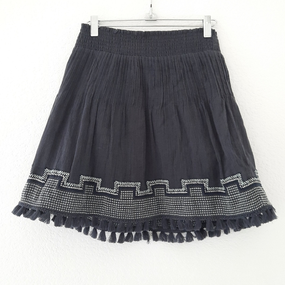 J.Crew Embroidered Tassel Mini Gauze Skirt XS